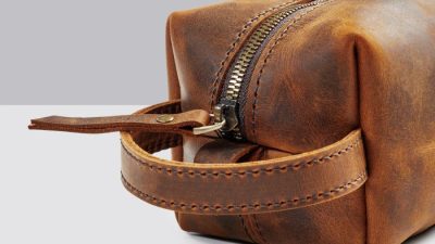 Dopp Kit – Leather Grooming Bag – Parker Clay Essentials